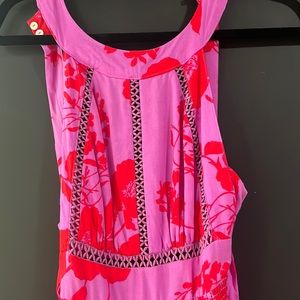 Abel the Label red and purple floral maxi dress